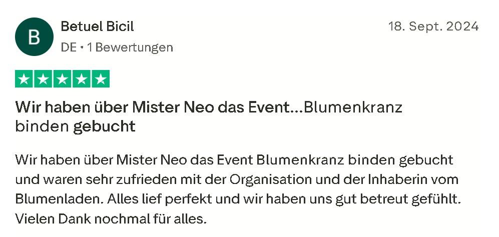 Blumenkranz Binde Bewertung Mister Neo