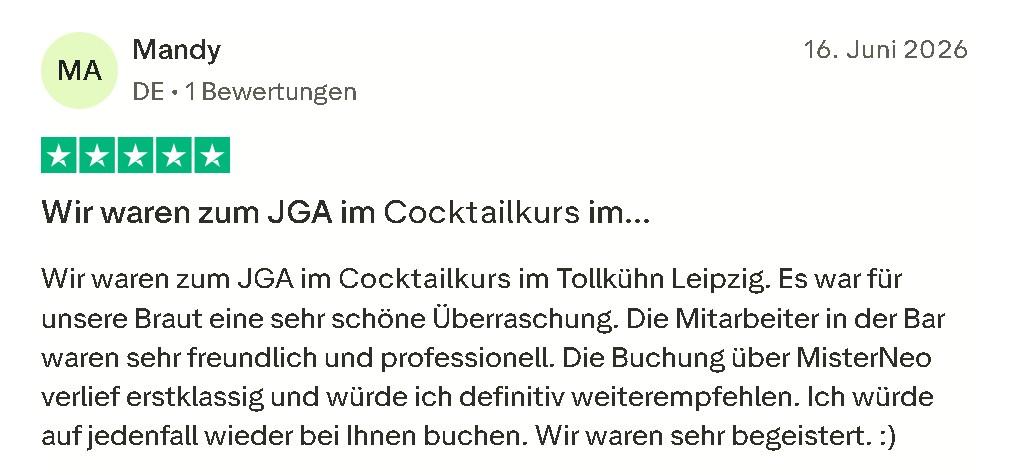 Cocktailkurs Bewertung Mister Neo 03