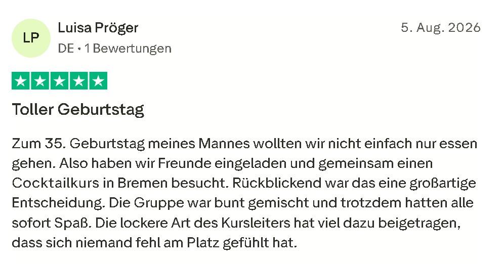 Cocktailkurs Bewertung Mister Neo