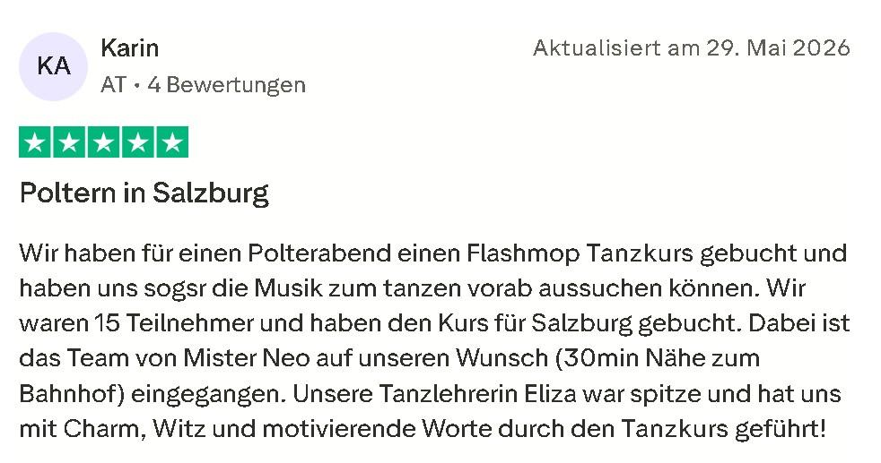 Tanzkurs Bewertung Mister Neo