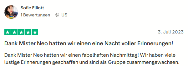 positive Bewertung zu Mister Neo