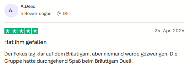 positive Bewertung zum Bräutigam Duell mit Mister Neo