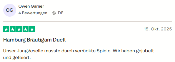 positive Bewertung zum Bräutigam Duell mit Mister Neo