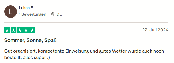 positive Bewertung zum Schießen mit Mister Neo