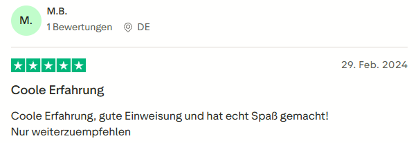 positive Bewertung zum Schießen mit Mister Neo