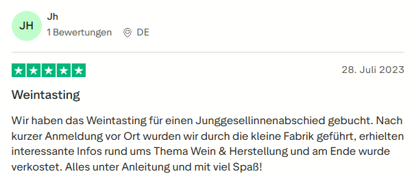 positive Bewertung zum Wein Tasting mit Mister Neo