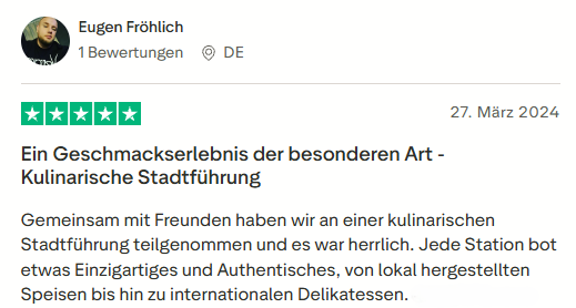 positive Bewertung zur Food Safari mit Mister Neo