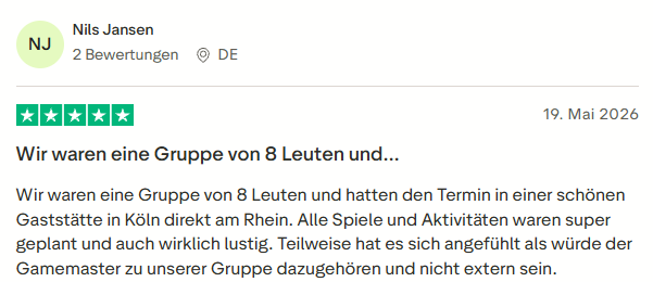 positive Bewertung zur Game Show mit Mister Neo