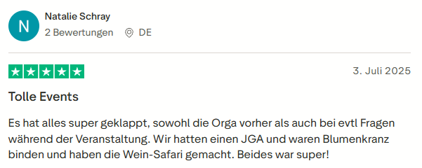positive Bewertung zur Wein Safari mit Mister Neo
