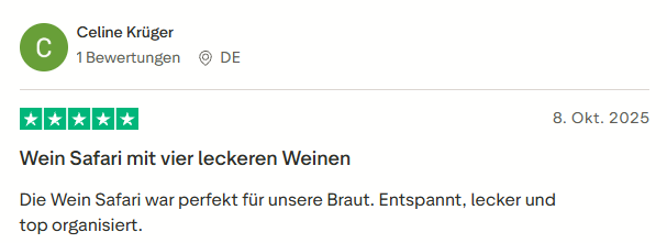 positive Bewertung zur Wein Safari mit Mister Neo