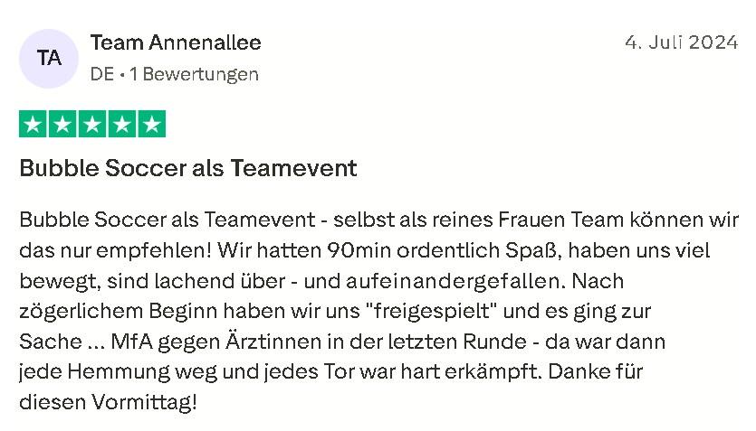Bubble Soccer Bewertung Mister Neo