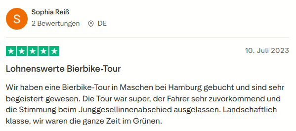 positive Bewertung zum Bierbike & Teambike mit Mister Neo