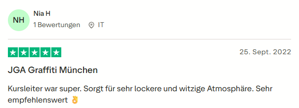 positive Bewertung zum Graffiti Workshop mit Mister Neo
