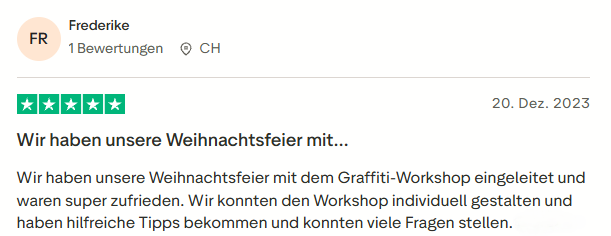 positive Bewertung zum Graffiti Workshop mit Mister Neo