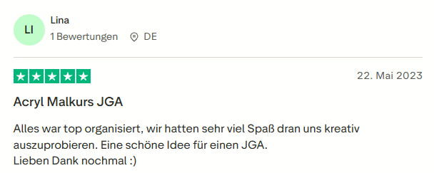 positive Bewertung zum Malkurs mit Mister Neo