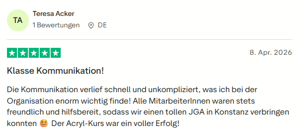 positive Bewertung zum Malkurs mit Mister Neo