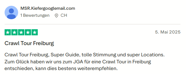 positive Bewertung zum Pub Crawl mit Mister Neo