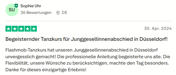 positive Bewertung zum Tanzkurs mit Mister Neo